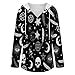 Womens Bodysuit Goth Raven Crow Skull Moon Star Gothic Witch Spirit Board T Shirts Long Sleeve Hoodie V Neck Pullover Tops, 2026