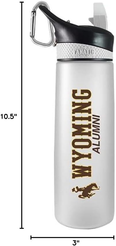 The Fanatic Group Personalized University of Wyoming Alum 24 oz Frosted Sport Bottle - White