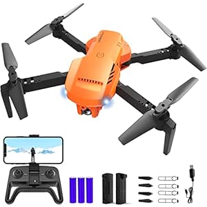 Drones for Kids and Adults – Drone with camera 1080P HD, FPV Foldable Drone with Carrying Case, 2 Batteries, 90° Adjustable Lens, One Key Take Off/Land, Altitude Hold, 360° Flip, Toys Gifts