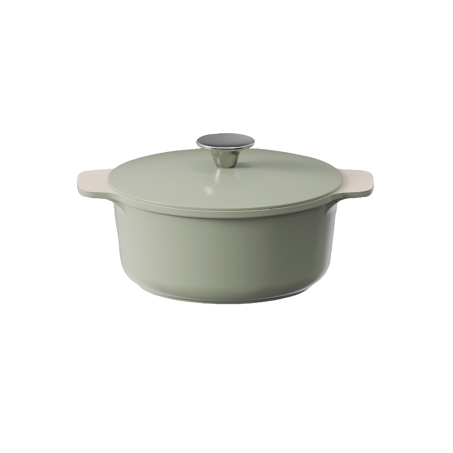 Cooksmart Signature 20cm Casserole Pot with Lid – Cast Aluminium | Non-Stick | PFOA & PFAS Free | Free Felt Pan Protector | Induction, Gas, & Electric Hob Compatible (Sage Green)