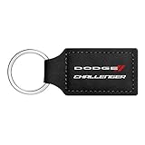 iPick Image Compatible with Dodge Challenger Rectangular Black Leatherette Key Chain