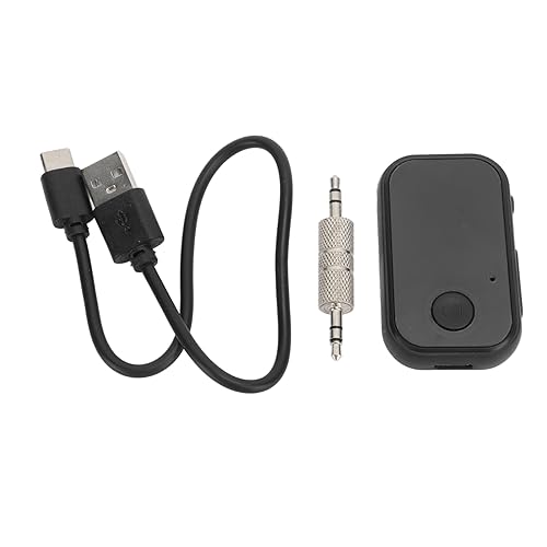 Receptor Bluetooth para automóvil Adaptador AUX inalámbrico Bluetooth 5.0 con micrófono para Llamadas con Manos Libres y transmisión de música Compatible con automóviles, estéreos