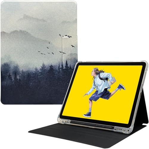 UMUBUHOMS Clear Case for Wacom MovinkPad 11 Premium PU Leather Ultra-Slim Durable Protective Folio Cover with Multi-Angle Stand Built-in Pen Holder & Magnetic Closure Buckle (Misty Forest)