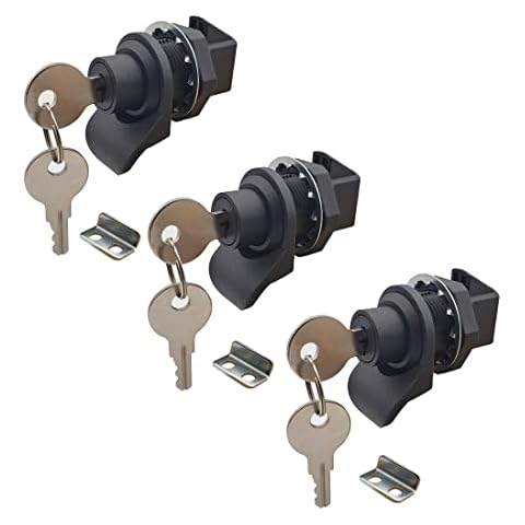 PUROCEAN Push Button Lock with Key Push Open Latch for Marine Boat Toolbox,Camper Glovebox,RV Glove Box (3 Packs) Cover