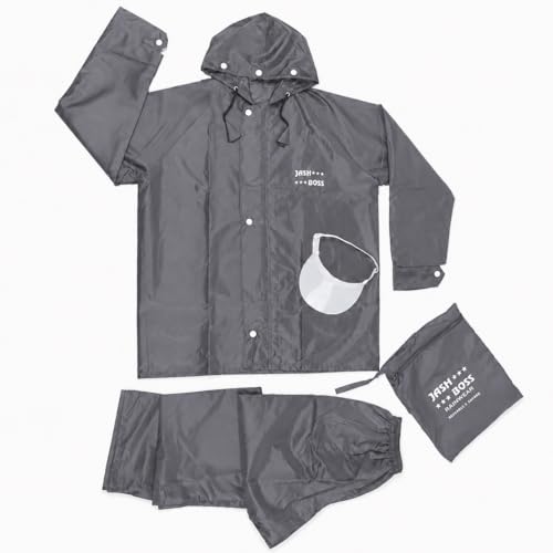 Image of Vogaan Rain Coat for Men Waterproof Rain coat Set for Women with Reflective Trim-Windproof Jacket & Pants Suit with Hood, Pockets & Breathable, Durable Fabric for Outdoor, Travel, Bike & Trekking Use