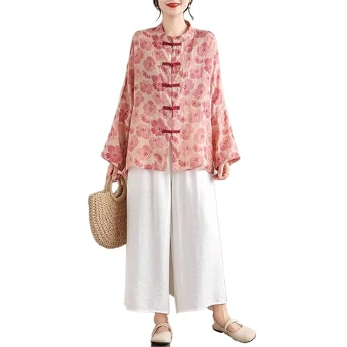Chemisier style national chinois ample pour un look rétro chic au printemps