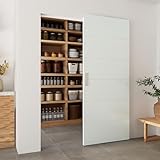 BARNSMITH 40'x86' Concealed Sliding Barn Door with Horizontal Groove and Soft Close Hardware Kits, White Hidden Barn Door, Waterproof Vinyl Wrapped, Fits Opening Width 32'-36', Widely Used