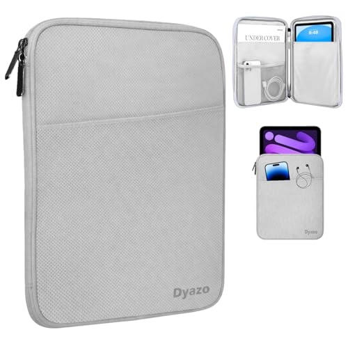 Image of Dyazo 9-11.6 Inch Tablet Sleeve Case | Protective Carrying Cover with Front Pocket & Organized Compartments | Compatible with iPad 10.2 /10.9 /Pro 11, Samsung Galaxy Tab A9+ /S9 /S8, Lenovo & More (Grey)
