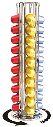 Cobb Industries® - Osiris CH0015 - Porte Capsules Distributeur Présentoir Rotatif pour 40 Capsules Nespresso Acier chromé