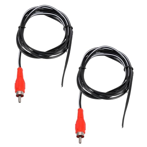 sourcing map Cinch-Audio-Subwoofer-Kabel, 1,5 m, 1 Cinch-Stecker auf blankes Kabel, offenes Ende, Audio-Video-Lautsprecherkabel für Verstärker, Heimkino, Rot, 2 Stück