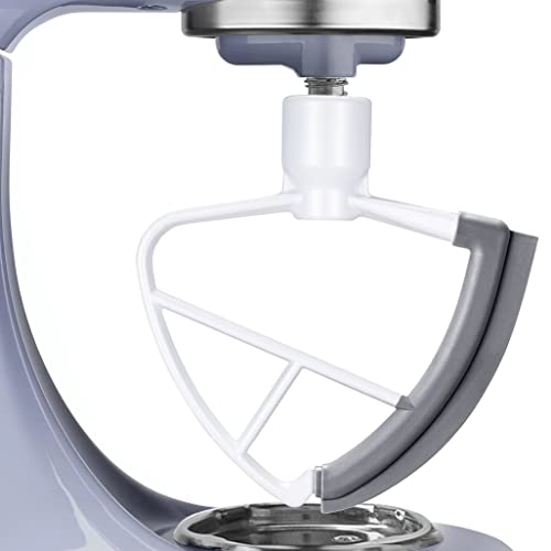 4,5/5 Quart Flex-Kantenschlägel für KitchenAid Kippkopf-Standmixer, Ganzmetall-Druckguss-Flachschlägel mit flexiblen Silikonkanten, Schüsselschaber (eine Silikonseite) Cover