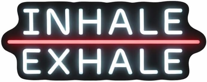 Urbalabs Nutrition Inhale Exhale - Gym LED Neon Sign LED Neon Sign Dimmable USB Wall Art Decor 30in