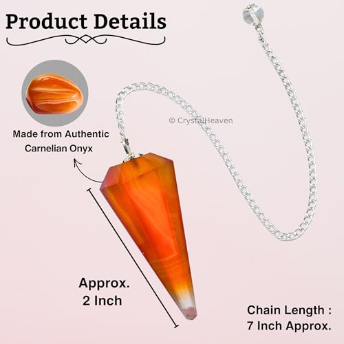 Image of Red Onyx Pendulum Dowsing Tool - Natural Crystal Pendulum for Spiritual Guidance - Dowser Pendulum for Accurate Divination and Energy Healing - Perfect for Energy Healing and Chakra Balancing