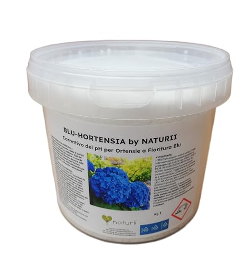 BluHortensia by Naturii Solfato di Alluminio per Ortensie 1 Kg Correttivo del pH del Terreno Intensifica il Colore Blu delle Ortensie e Piante Acidofile Uso Domestico e Professionale