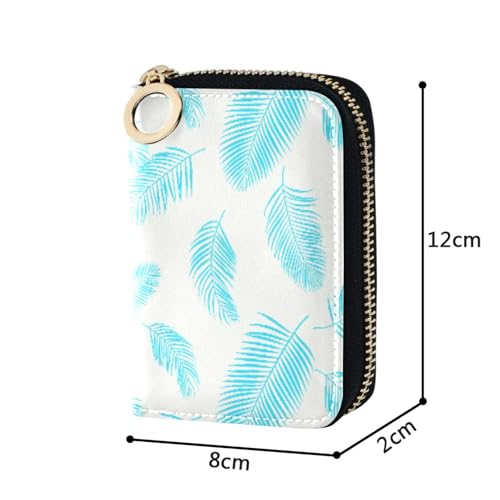 Women's Summer Plant Credit Card Holder Wallet Leather Zipper Card Case for Ladies Girls 203011442