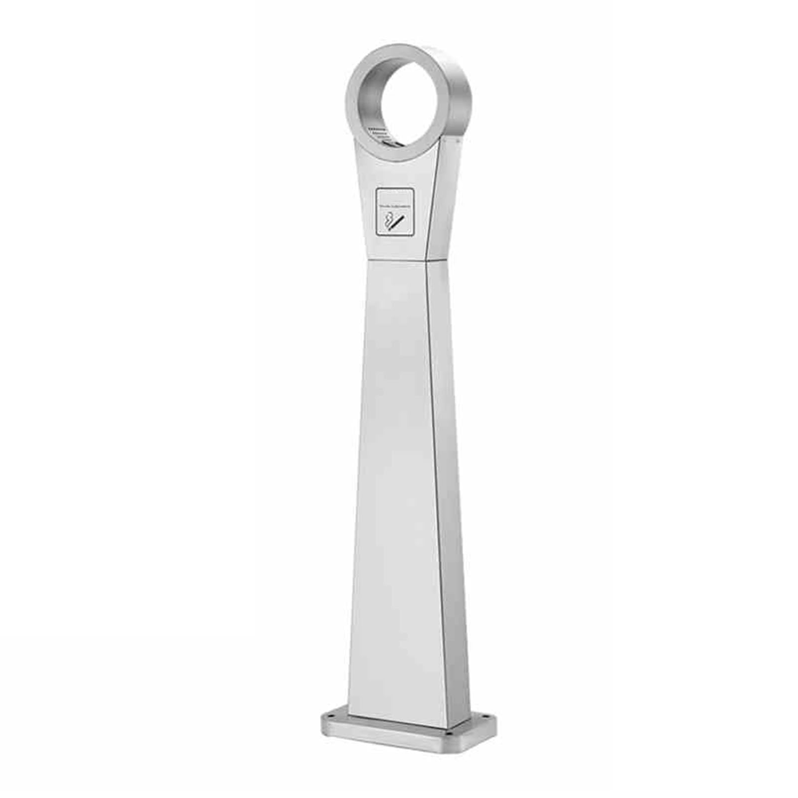 Outdoor cigarette butt collector, upright trash can, with lock and removable inner bin for patios, gardens, hotels(Silver)