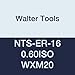 Walter Tools NTS-ER-16 0.60ISO WXM20 Carbide NTS Threading Inserts, External Thread, Full Profile, ISO Metric 60 Degree (Pack of 10)