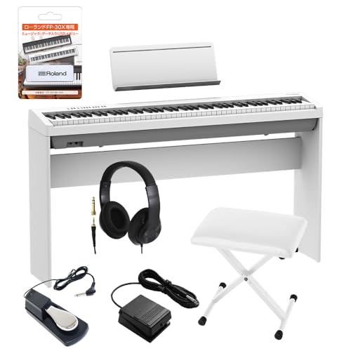 Roland FP-30X WH 88鍵 専用スタンド・Xイス・ダンパーペダル・ヘッドホンセット