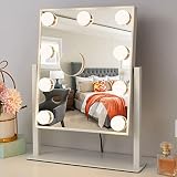 MiroFan Vanity Mirror with Lights Hollywood Mirror Lighted Makeup Mirror with Dimmable&3 Color Modes