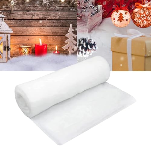 SPEPROECO Christmas Snow Blanket Roll Fake Snow Indoor Christmas Village Displays Artificial Snow Blanket Fluffy Fake Cotton Snow Rolls for Xmas Decoration Snow Sheet Winter Landscape