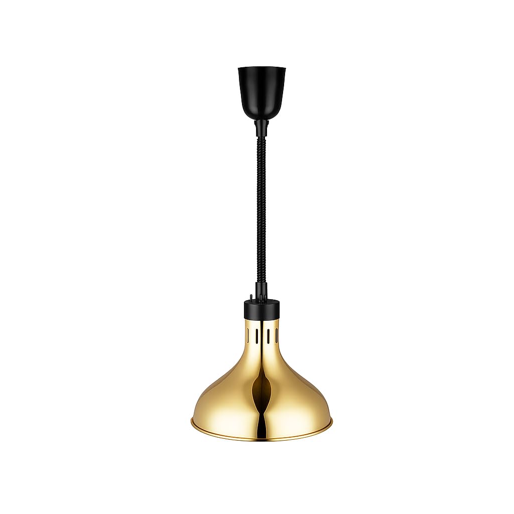 Lampe Chauffante Suspendue Réglable Or - 275W - Hauteur Ajustable - Maintien au Chaud - Cuisine Pro