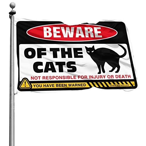 Drapeau Beware of Cats original et grand drapeau de décoration pour chambre