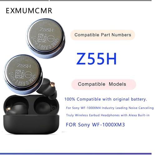 Image of 2X Pack Z55H 3.85V 70mAh Battery Replacement for Sony WF1000XM4 WF-1000XM4 Industry Leading Noise Canceling Truly Wireless Earbud Headphones Battery+ Tools