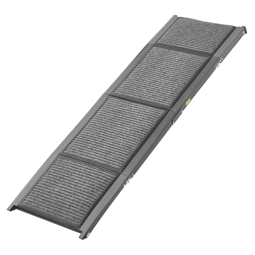 VEVOR Hunderampe, 180 x 43,2 cm, Faltbare Hundeautorampe für mittelgroße & große Hunde bis 113 kg, Hundetreppe mit Rutschfester Filzteppichoberfläche, tragbare Einstiegshilfe für SUV & LKW