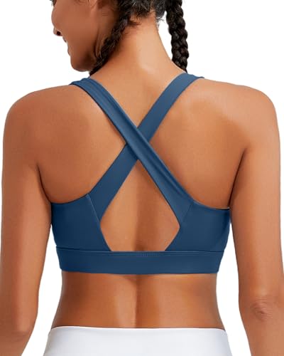 Image of RUNNING GIRL High Impact Sports Bras for Women, High Support Running Strappy Women's Sports Bra with Sewn in Pads