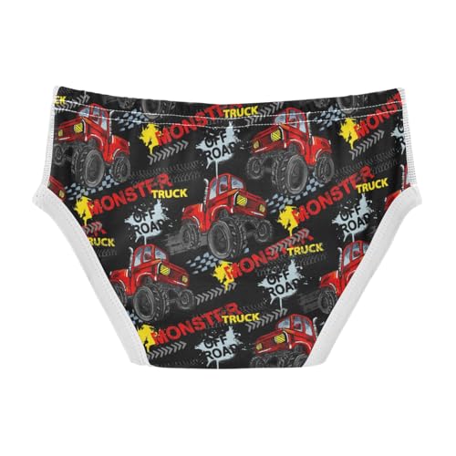 Boys' Exclusive Briefs Toddler Underwear 95% Combed Cotton Boxerbriefs 2T Monster Truck Pattern Cars 152
