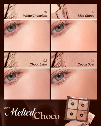 Image of Dasique Blending Mood Cheek #20 Melted Choco | 4 Blendable Shades