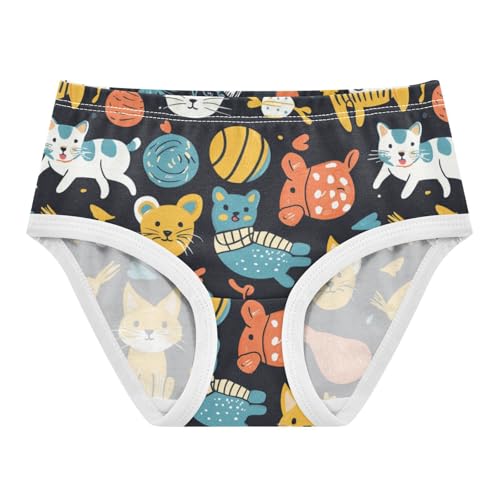 ZZKKO Pet Cat Colorful Toys Girls Underwear Toddler Panties for Girls Comfort Brief Size 8Y