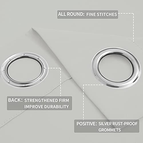 Image of Easy-Going Blackout Curtains for Bedroom, Solid Thermal Insulated Grommet and Noise Reduction Window Drapes, Room Darkening Curtains for Living Room, 2 Panels(52x63 in, Greyish White)