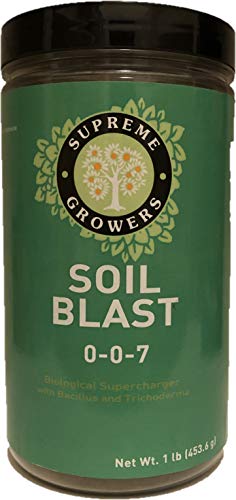 Soil Blast Concentrate by Supreme Growers Compost Tea Alternative Inoculant Contains Beneficial Bacteria and Trichoderma Can Be Used with Myco Blast and Kelp Blast 1lb Bottle Makes 94 Gallons