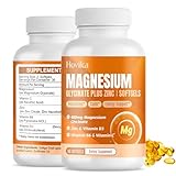 Magnesium Glycinate Supplement Softgels, Magnesium Glycinate 400mg with Zinc, Vitamin B6, C, D3, Pure Magnesium for Sleep, Calm, Muscle, Energy, Heart Support - 60 Vegan Capsules for Women & Men -  Hovika