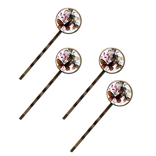 Épingles à cheveux papillon rétro pour femme - Lot de 4 barrettes décoratives