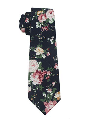 Image of Kebocis Mens Skinny Cotton Floral Tie for Men