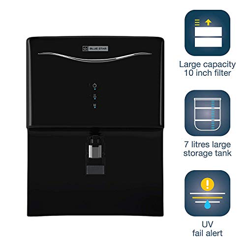 Image of Blue Star Aristo RO+UV+UF 7-Liter Water Purifier, Black, AR5BLAM01