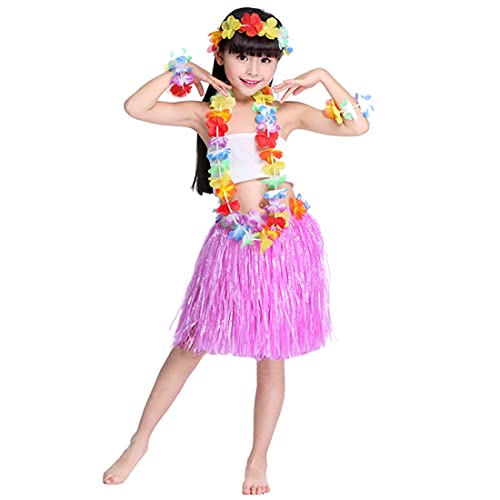 Set de 5 faldas hawaianas de pasto para niñas miniatura 2