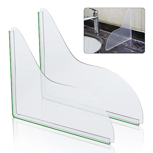 SAVITA 2pcs Shower Splash Guard, Self Adhesive Bathtub Corner Splash Guard Clear Shower Water Guard Preventing Water from Splashing (D32024)