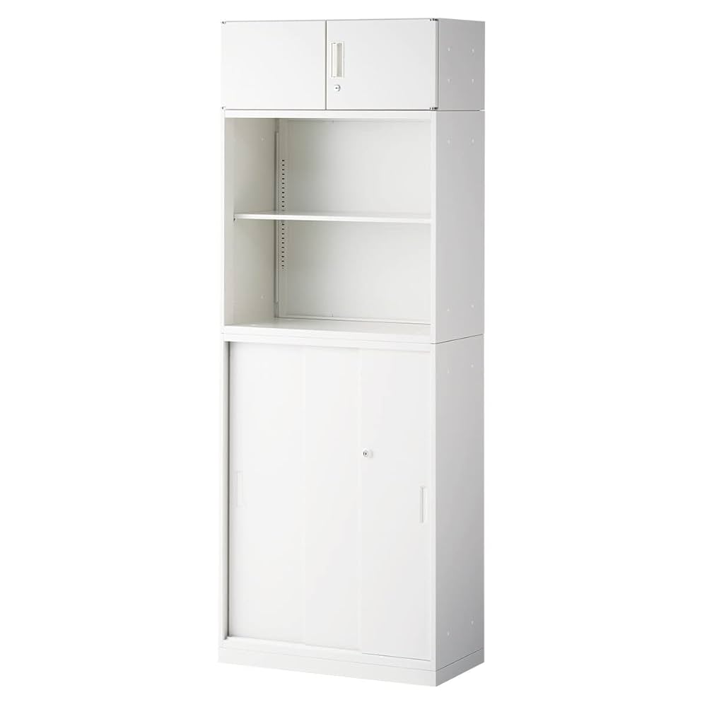 ホワイト金属製キャビネット 2扉 3棚 ホワイト金属製キャビネット 2扉 3棚 文房具・オフィス用品