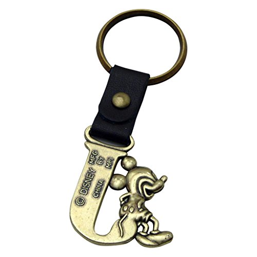 Mickey Mouse Letter J Brass Key Chain #TOP1