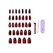 Kiss CORE, Press On Nails, Nail glue included, 'Apple Blossom', Red, Medium Size, Almond Shape, Includes 32 Nails, 2g Glue, 1 Manicure Stick, 1 Mini File