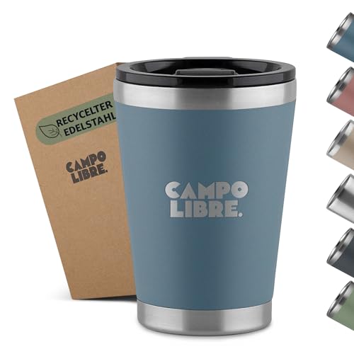 Campo Libre.® Bono I Thermobecher mit verschließbarem Deckel I Campingbecher 350ml I Thermosbecher I Perfekt als Teebecher to-go oder Coffee to-go Becher I Kaffeebecher thermo