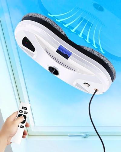 LIECTROUX YW610 Fensterputzroboter mit automatischem Wassersprühen, Fensterreiniger mit Fernbedienung, automatischer Fensterreiniger für Innen-/Außenfenster