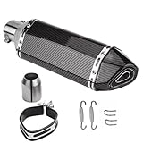Motorcycle Exhaust Muffler Pipe Slip On Exhaust Motorcycle Muffler Pit Dirt Bike Exhaust ATV Muffler, 1.5-2" Inlet Universal for Motorcycle ATV Street Bike Pit Bike Scooter