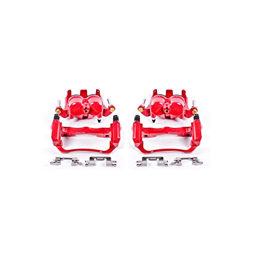 Image of PowerStop Front Red Powder Coated Brake Caliper Pair for Nissan Frontier 2005-25 |Pathfinder 2005-12 |Xterra 2005-15 |Suzuki Equator 2009-12 - High-Temp Brake Caliper Upgrade, S3122A