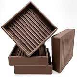 xxxHOLIC Heavy Duty Non Slip Furniture Pads, 2" x 2" Brown Square Rubber Furniture Cups (Set of 4), No Adhesive Furniture Stoppers for Hardwood Floors, Couch & Bed Anti Slide Floor Protectors