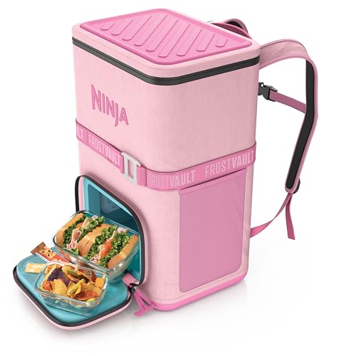 Image of Ninja FrostVault Go Can Soft Cooler, 24 /36 Can, Leak Proof, Built-In Cup Holder, 2 Ice Packs & Dry Storage Drawer, Polyester Insulation, Hiking, Camping, Picnic