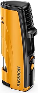 HORRAu Triple Jet Flame Lighter with Punch, Windproof torch Lighter Gas Butane Refillable(Sold without Gas)